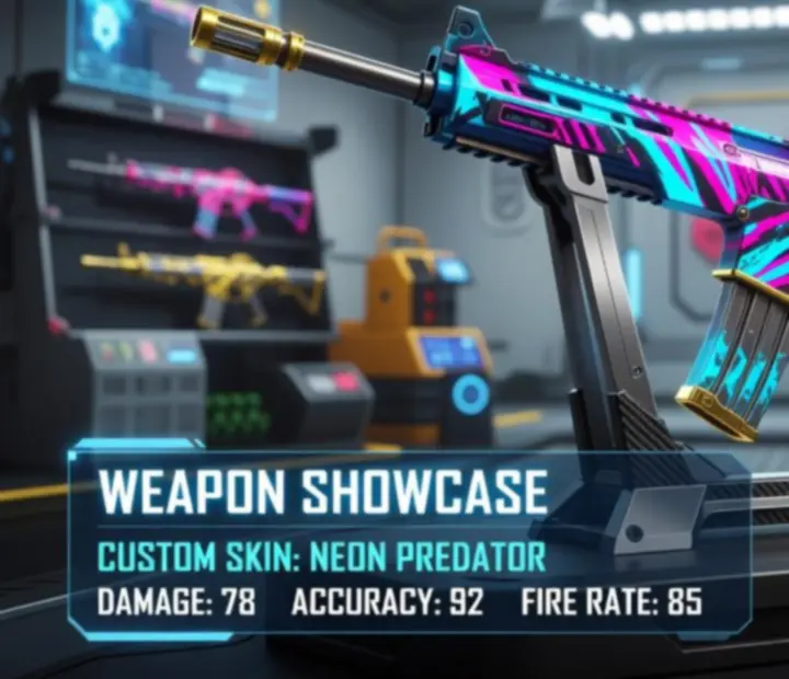 Free Fire MAX fegyverarzenál Ultra-HD fegyvermodellekkel