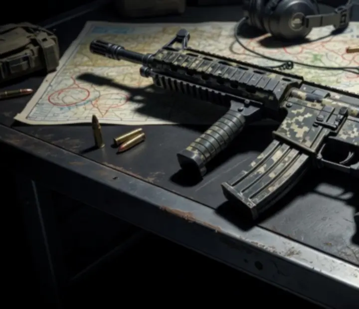 Ultra-HD minőségű assault rifle modell Free Fire MAX-ben, részletes textúrákkal